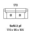 Sofá 2 plazas Som - Rige 170cm