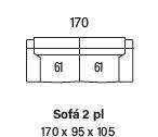 Sofá 2 plazas Som - Rige 170cm