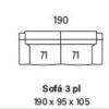 Sofá 3 plazas Som - Rige 190cm