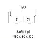 Sofá 3 plazas Som - Rige 190cm