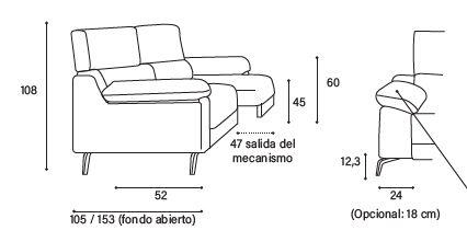 medidas som ve 2 Chaiselongue Som - Ve